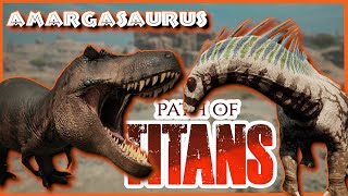 Battle At Salt Flats  AMARGASAURUS VS PTREX  Path Of Titans [upl. by Fidelio]