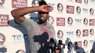 FSU football  Kentron Poitier on his spring WR speed and DJU [upl. by Frederik]