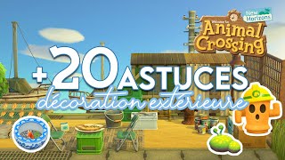 20 ASTUCES POUR VOTRE DÉCO EXTÉRIEURE 🌼  ANIMAL CROSSING NEW HORIZONS [upl. by Mills488]