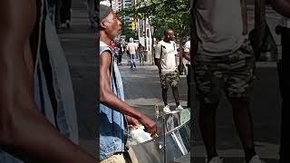 Playing Steel Drum Bloor Yorkville Toronto Ontario Canada [upl. by Ahdar738]