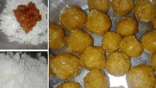 Narkel naru recipe with gur Indian coconut confection with ladu bangla cooking narkelnarurecipe [upl. by Rolandson]