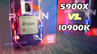 Ryzen 5900X Vs i910900K Benchmarks and Review [upl. by Pish]