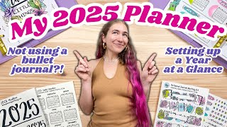 Setting up my 2025 Planner and its NOT a bullet journal 😱 My 2025 Year at a Glance [upl. by Anaiq]