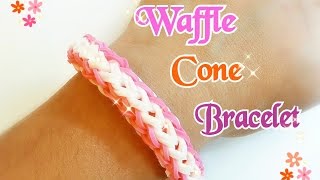 Waffle Cone Rainbow Loom Monster Tail Bracelet Tutorial  How To [upl. by Pulcheria120]