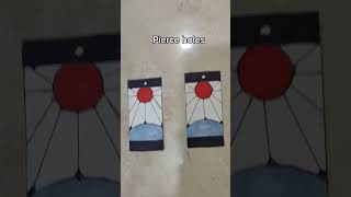 How to make Tanjiro hanafuda earrings fypシ art kny kimetsunoyaiba demonslayer craft fy fyp [upl. by Gilli568]