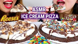 ASMR ICE CREAM PIZZA Reeses and MampMs 아이스크림 피자 리얼사운드 먹방 アイスクリーム 冰淇淋 Kem cây  KimampLiz ASMR [upl. by Glenden]