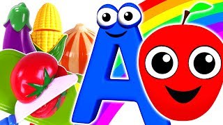 Fruit Songs amp Vegetable Rhymes Learn Fruits amp Vegetables Names Compilation with Velcro Toy for Kids [upl. by Nanoc]