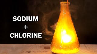 Making table salt using sodium metal and chlorine gas [upl. by Wu]