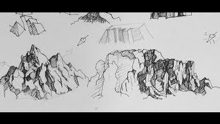 Pen amp Ink Drawing Tutorials  How to draw mountains [upl. by Giltzow]