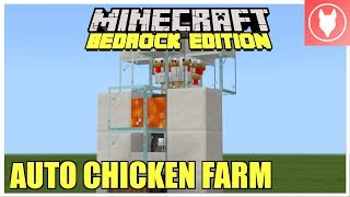 Minecraft Bedrock  The Smallest Automatic Chicken Farm Tutorial Xbox MCPE Windows 10 Switch [upl. by Adliwa297]