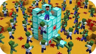 NOOB DEFIENDE SU CASA DEL VIRUS DE ZOMBIE APOCALIPSIS MINECRAFT TROLL [upl. by Imit]