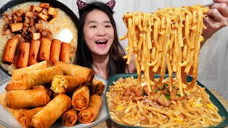 Eating Delicious Filipino Comfort Food Pancit Lomi amp Arroz Caldo Tokwat Baboy Pinoy Mukbang ASMR [upl. by Droffats]