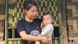 Cleaning the house  picking bamboo for the main door and window  lý thị xuân single mom life [upl. by Ailb]