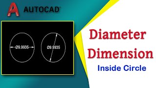 How to create a Diameter Dimension inside a circle in AutoCAD [upl. by Eilojne985]