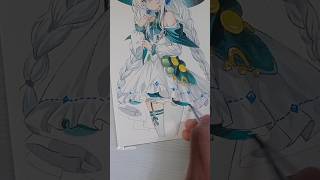 coloring fanart anime  watercolor painting animedrawing art drawing watercolor design [upl. by Quintina]