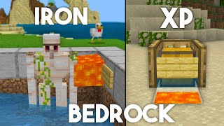 3 EASY Starter Farms For Beginners In Minecraft Bedrock 121 Iron Farm XP Farm [upl. by Leiad537]