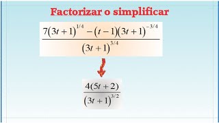 Factorizar o simplificar una fracción algebraica [upl. by Annanhoj]