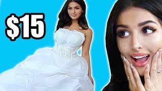 TRYING CHEAP WEDDING DRESSES FROM WISH [upl. by Sirrom]