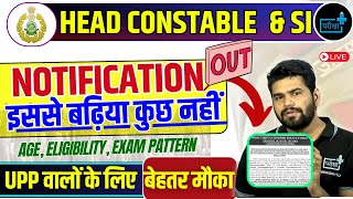 HEAD CONSTABLE AND SI NEW VACANCY OUT ITBP VACANCY ITBP CONSTABLE SI AGE ELIGIBILITY EXAM PATTERN [upl. by Lourie613]