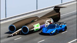 2022 SSC Tuatara Striker vs Thrust SSC  Drag Race 20 KM [upl. by Blinny]