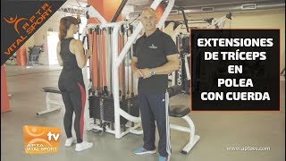 EXTENSIONES DE TRÍCEPS EN POLEA CON CUERDA Movimiento correcto [upl. by Candyce]