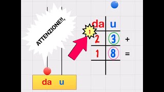 Addizioni in colonna con il cambio semplici pillole di matematica [upl. by Mulford]