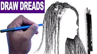 how to draw dreadlocks BOY  how to draw LOCS [upl. by Hanser]