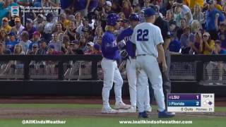 2017 College World Series Finals Game 2 3 Florida Gators vs 4 LSU Tigers [upl. by Colston840]