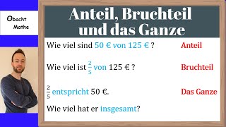 Anteile Bruchteile und das Ganze  kurze Zusammenfassung  ganz einfach erklärt  ObachtMathe [upl. by Bernadene806]