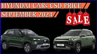 New CSD Canteen Price September 2024  Hyundai CSD Price September 2024  Creta CSD Price  CSD Cars [upl. by Ttej877]