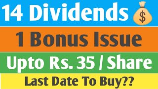 14 Dividends amp 1 Bonus Issue  Ex Date  9th September   New Sept Dividends Best Sept Dividends [upl. by Codi564]