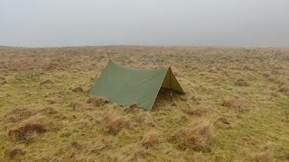 Tarp camping in a weather warning at Lints Tor Rab Sil Tarp 2 [upl. by Ymaj460]