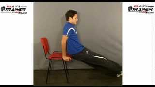 esercizi TRICIPITI A CASA CON SEDIA ALLENAMENTO BRACCIA con personal trainer [upl. by Javier]