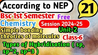 L6 Hybridisation Part2 Bsc 1st Semester Chemistry unit2 yourbscguide Fundamental of chemistry [upl. by Ecinert]