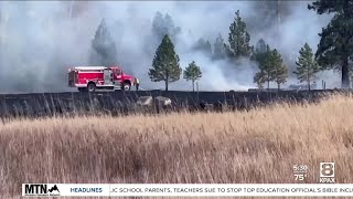 Outofcontrol grass fire forces preevacuation notices near Kalispell [upl. by Nnyllaf246]