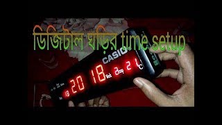 How to setup the digital wall clock time ampm and 24 hr time setup Alaminss world [upl. by Milissent]