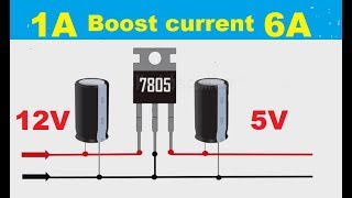 1A boost current to 6A 7805 12V to 5V [upl. by Aokek]