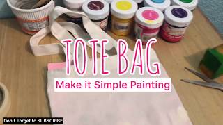 TOTE bag simple Painting IdeaAcrylic paint DIY HUB [upl. by Palocz535]