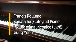 Piano part Poulenc Sonata for Flute and Piano I Allegro malinconico ♩78 [upl. by Brandwein]