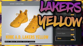 NBA 2K20 Shoe Creator  Nike Kobe AD quotLakers Yellowquot [upl. by Schuler]