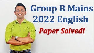 Group B Mains 2022 English Explanation Combined B  mpscenglish maheshpatil mpsccombined [upl. by Sul]