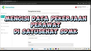 CARA MENGISI DATA PEKERJAAN DI SATUSEHAT SDMK [upl. by Novar]