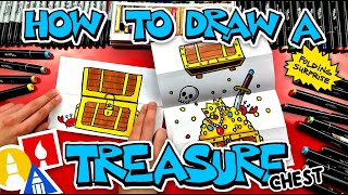 How To Draw A Treasure Chest Folding Surprise [upl. by Enyawd]