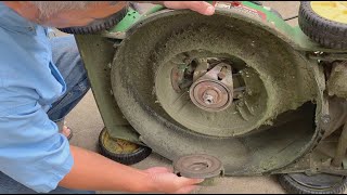 How to Service the Drive Belt and Blade Clutch on a John Deere JE75JX75 Self Propelled Mower [upl. by Ludwig]