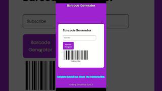 Barcode Generator Full tutorial Check out now css html javascript tutorial project shorts [upl. by Hedges]