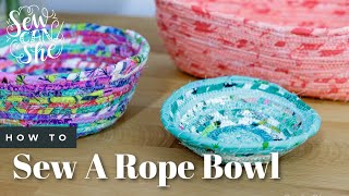 How to Make a Rope Bowl with Fabric Scraps [upl. by Naid]