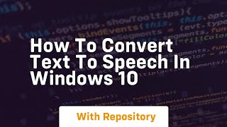 how to convert text to speech in windows 10 [upl. by Renckens]