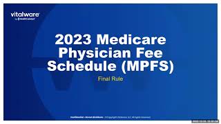 2023 Medicare Physician Fee Schedule MPFS Final Rule [upl. by Yedsnil]