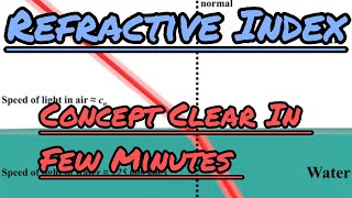 REFRACTIVE INDEX Concept Clear in Just Few Minutes CLASS 10CLASS 9 CBSEICSE [upl. by Kyd804]