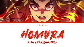 「Homura 炎   LiSA」KANENGROMAJI LYRICS Demon Slayer the movie Mugen Train theme [upl. by Lyndy570]